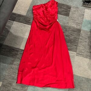 Rose Taft Vibrant Red One-Shoulder Dress